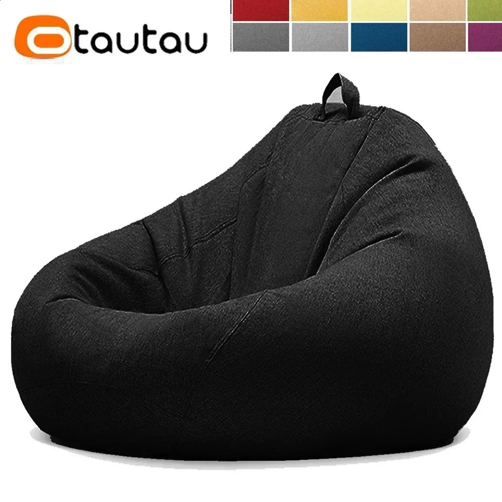 Otto Tao cotton linen bean bag cover unfilled corner lazy bean chair Pouf salon footstool puff lounge Sac DD002 240918