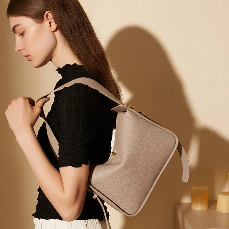 AIGO 2024 New Women's Brand Solid Color Pillow Shoulder Bag Female Soft Leather Handbags Crossbody Bags Bolsas Raras