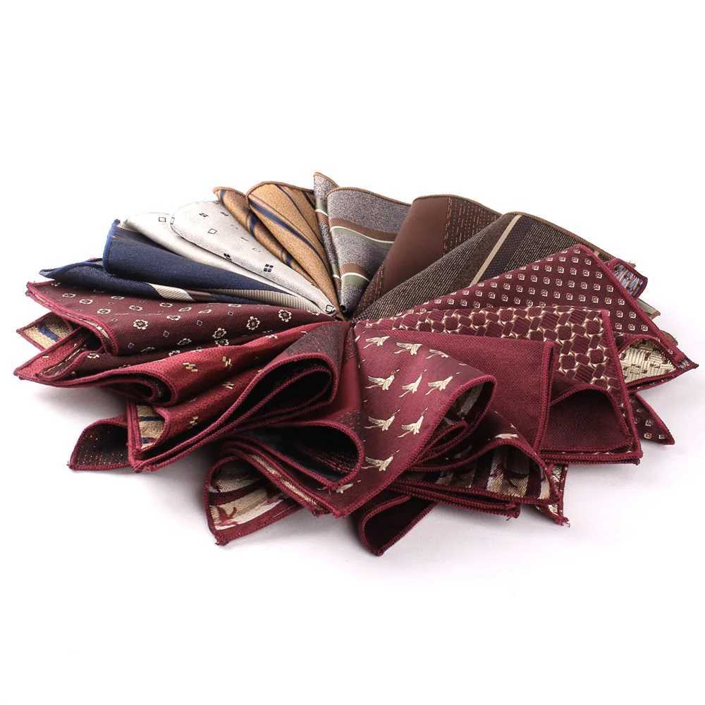 Multi colored pocket square set suitable for men women mens jacquard flower handkerchief wedding square handkerchief W240921