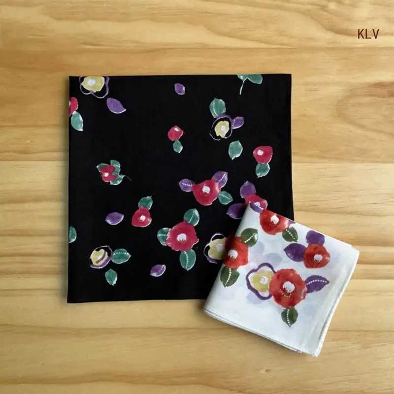 Colorful Hankie Women Handkerchiefs Polyester Floral Pattern Super Soft Washable Hanky Chest Towel Pocket HandkerchiefsX240921