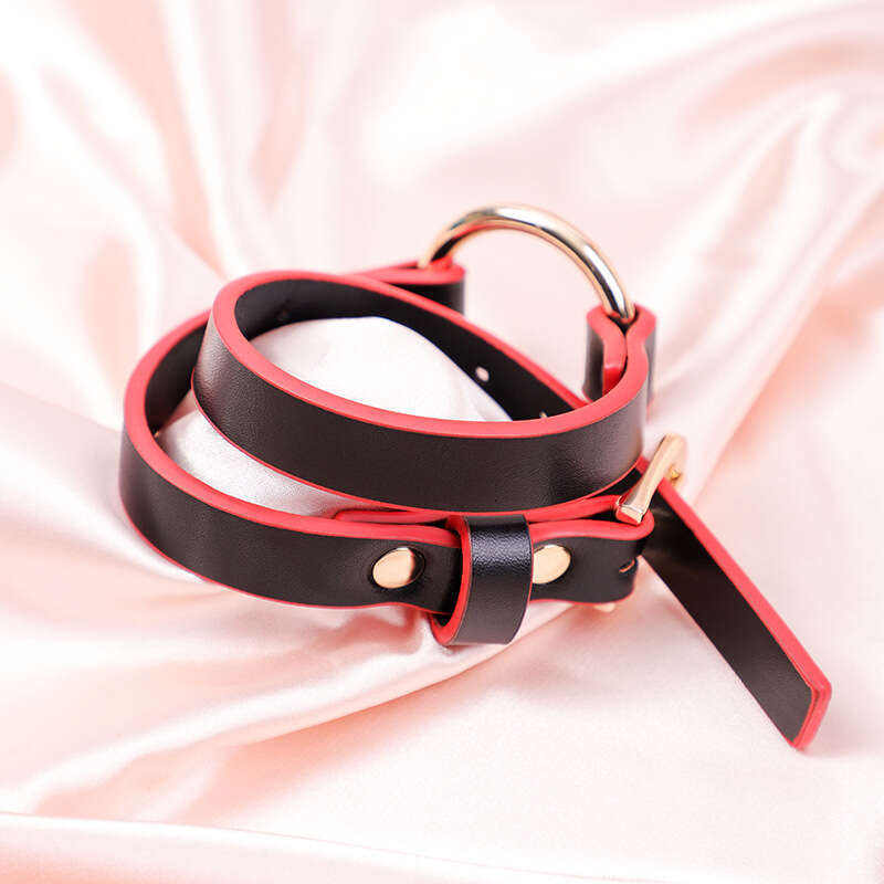 Cross border hot selling SM props, golden circular ring, fun collar, women's SM training, traction neck cover, alternative adult products
