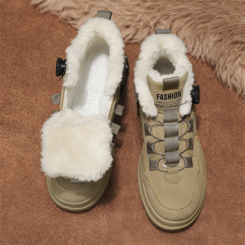 Free shipping designer shoes new men's winter men's fur comfortable men's warm leather handmade waterproof boots anti slip high top sho