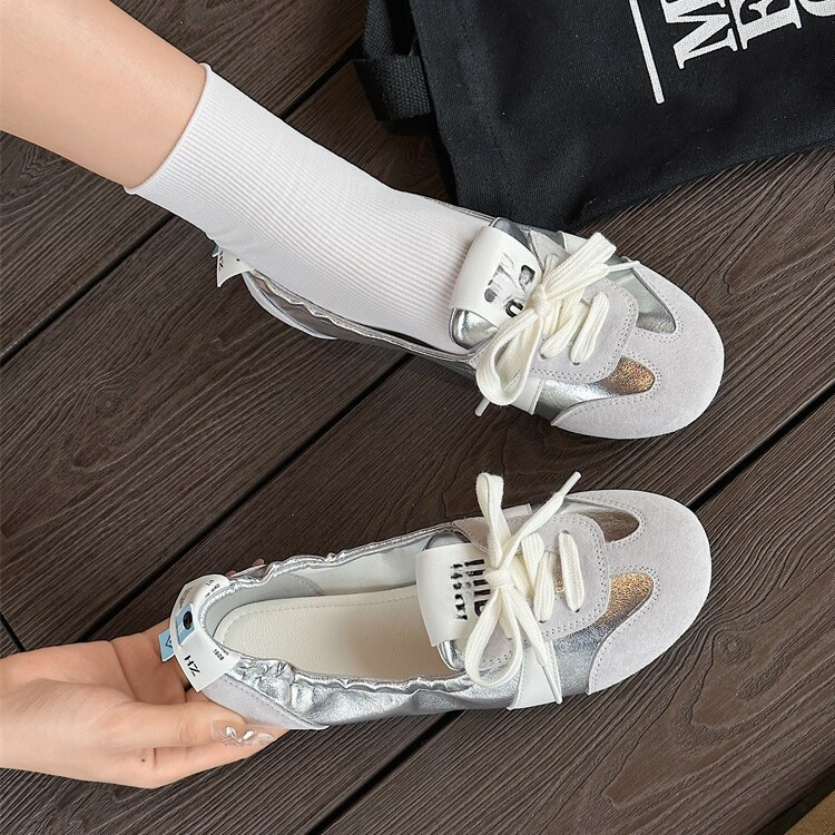 2024 Summer Casual Ballet Single Women's Board One Step White Small Fragrant Wind Comfortable Breathable Training Shoes
