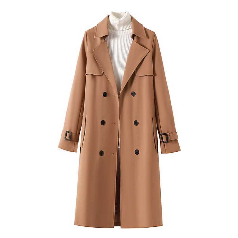 Trench Coat for Women Fashion Winter Clothes Women Long Coats and Jackets Women Belt Double Breasted Trench Coat Women ClothingX240921