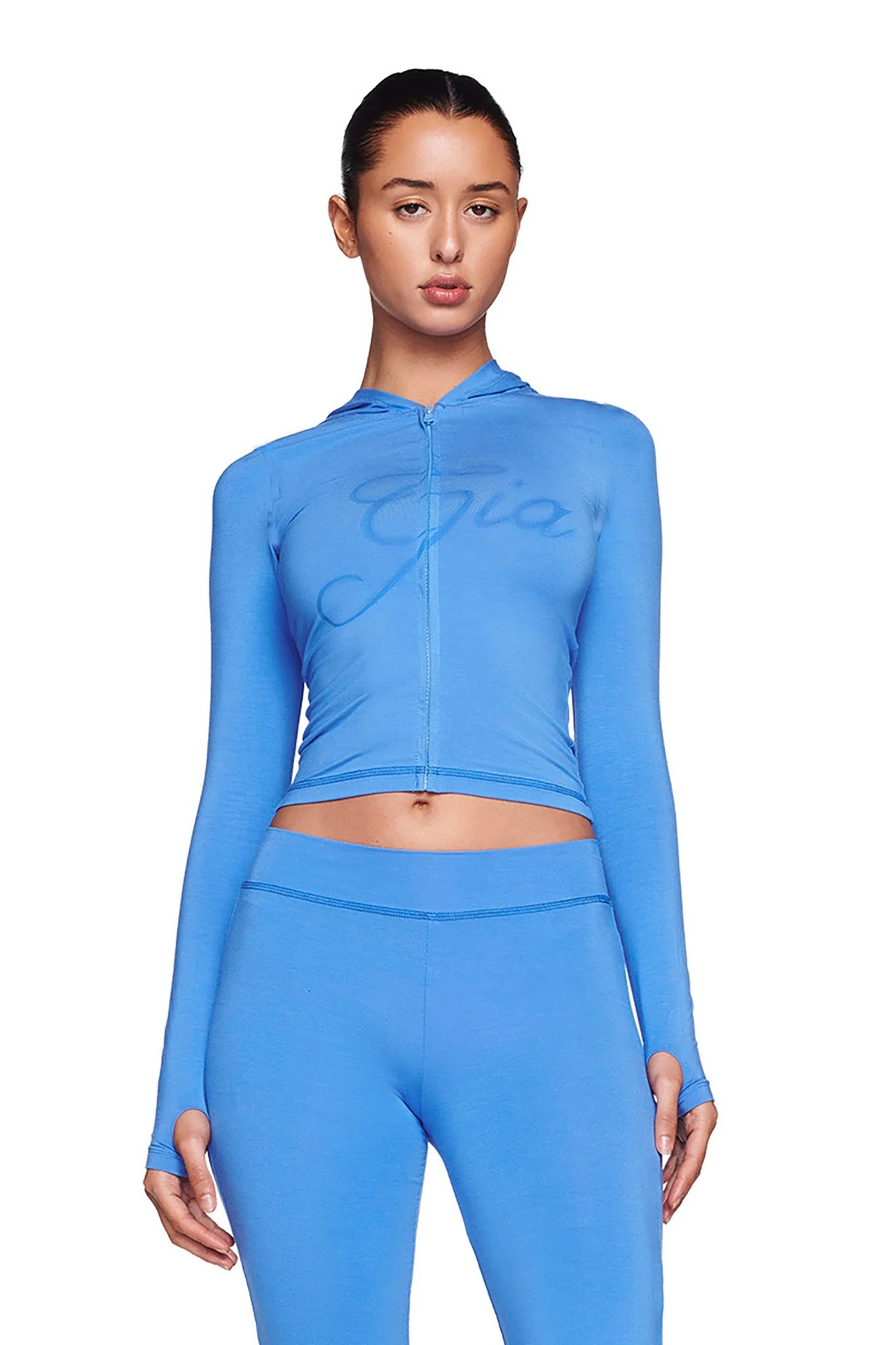 10A Women yoga Iamgia Style 2 piece set bell bottoms high tracksuit for women long sleeve top and low waisted micro social setting s3