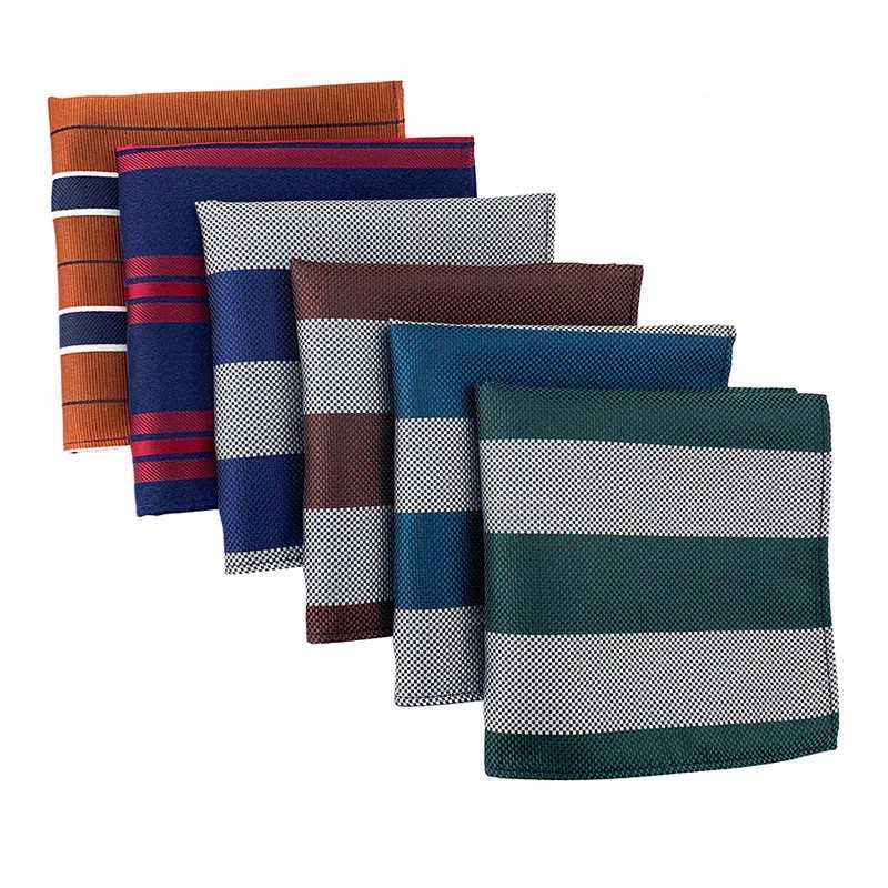 Luxury 25*25CM Mens Vintage Paisley Striped Silk Hanky Pocket Square Fashion Men Green Gray Hanky for Wedding Party Chest TowelX240921