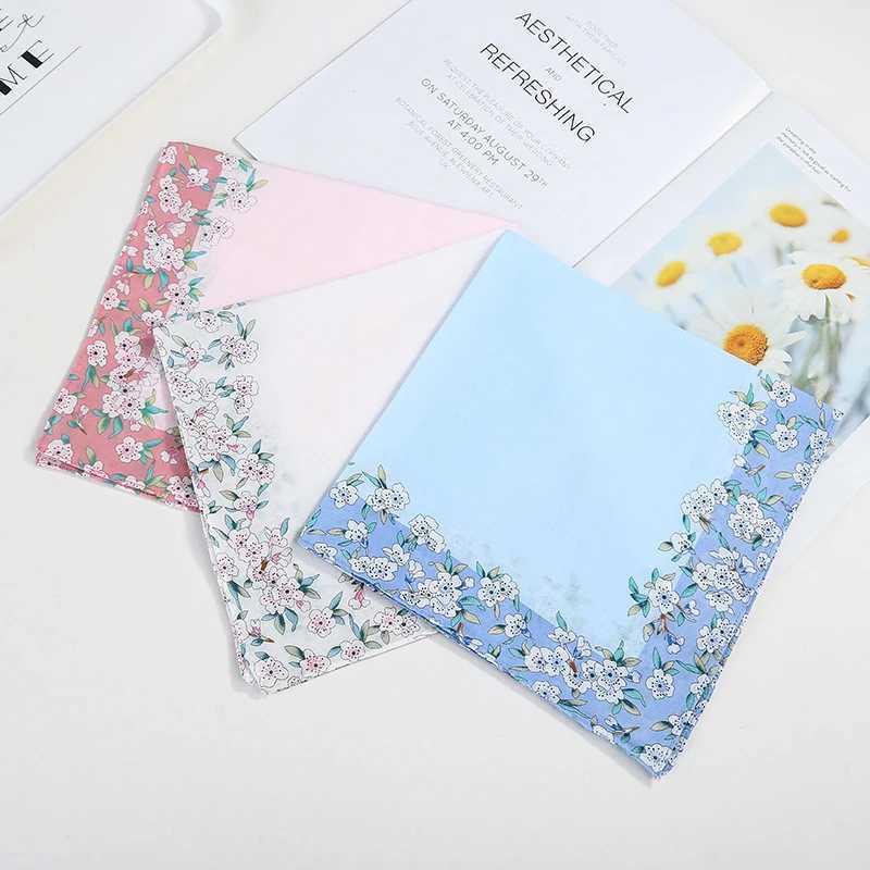 Popular floral printed womens handkerchiefs womens handkerchiefs childrens handkerchiefs kitchen towels Christmas gifts W240921