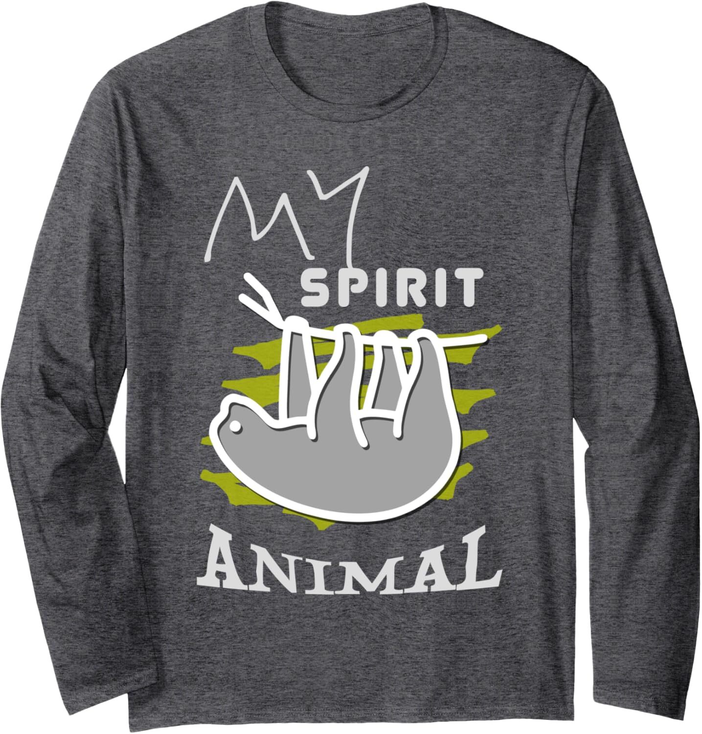 Long Sleeve Shirts for Men sweatshirt Lazy Sloth My Spirit Animal Funny Tired Sleepy Gift Long Sleeve Tee Streetwear Casual tops clothes