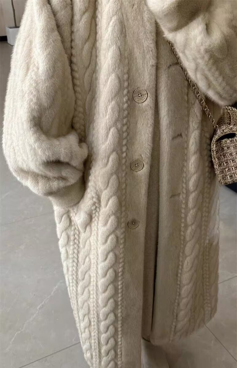 Women's Outerwear French Winter Temperament and Fresh Environmental Fur Coat Jacket Long Casual High-end Coat for Women 240729