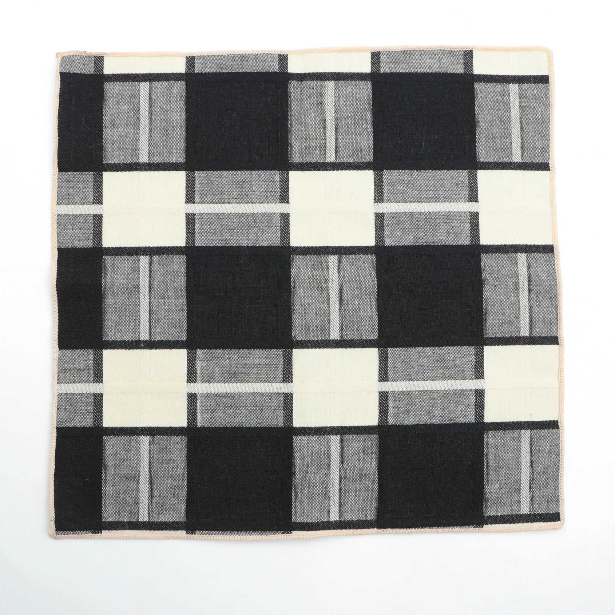 Striped Handkerchief Scarves Vintage Cotton Hankies Plaid Mens Pocket Square Printed HandkerchiefsX240921