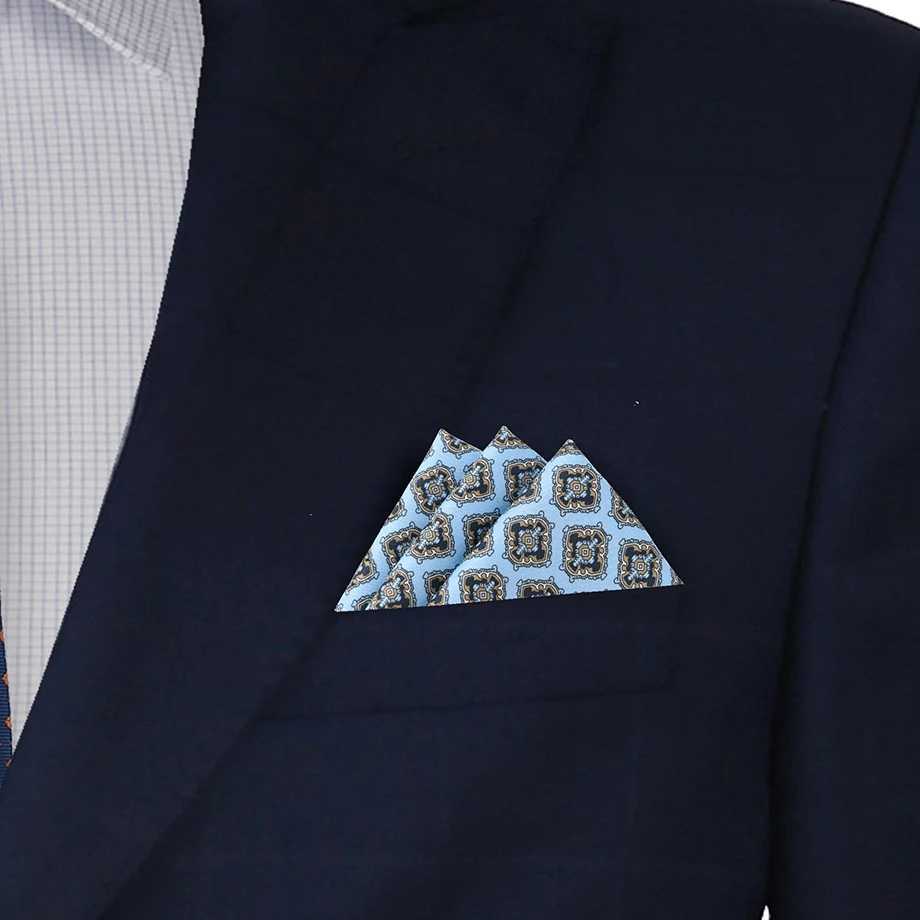 Customized Smith Mens Hanki Pocket Square Handle Polyester Paisley Flower Handle Square Scarf Wedding Party Gift W240921