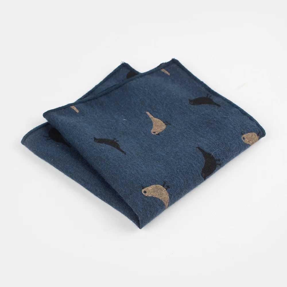 Casual Cotton Mens Handkerchief Birds Feather Printed 12 Colors Soft Pocket Square Ties Business Suits Hankies 24*24cmX240921
