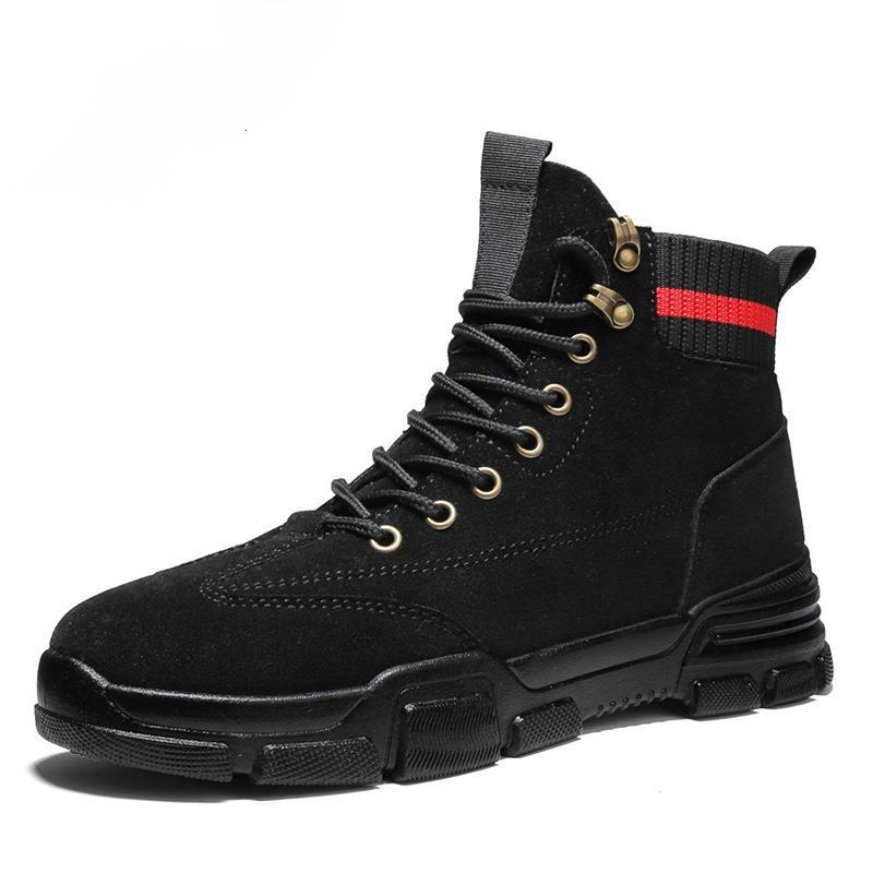 Winter high top cotton new style with plush warm and fashionable black Martin boots lace up casual single shoes for men