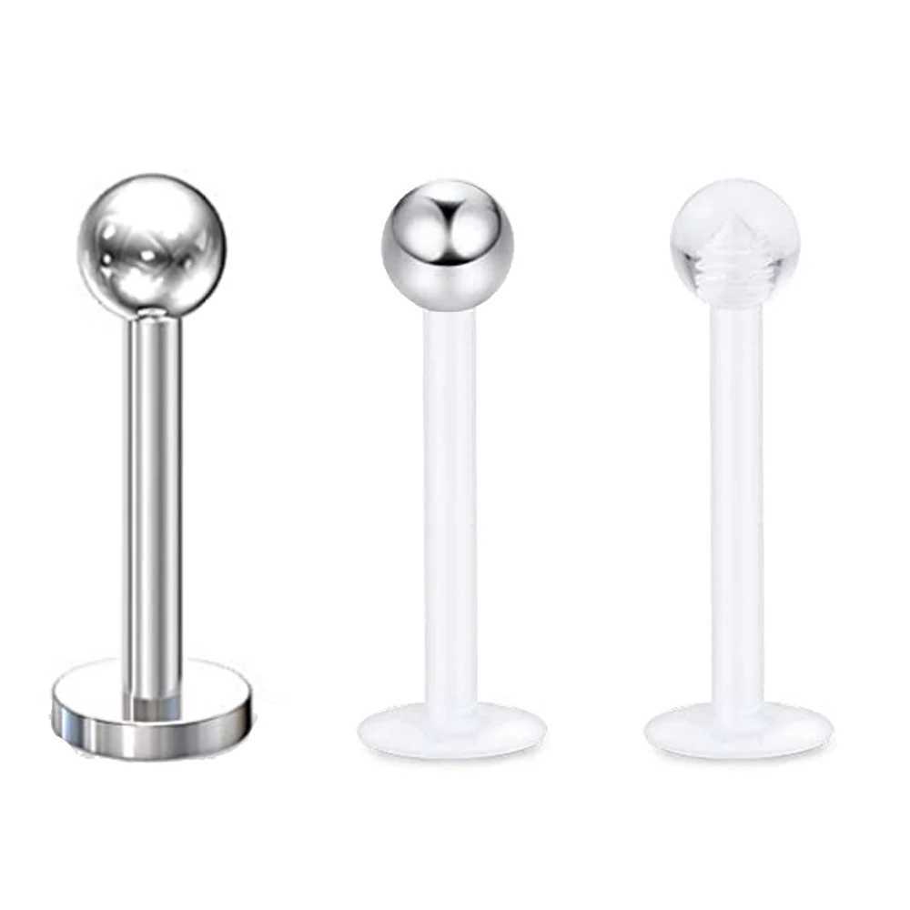 3pcs 16g Labret Studs Lip Ring Snakebite Monroe Bioflex Flexible Cartilage Conch Forward Helix Tragus Steel Ball Pick Size Y240921