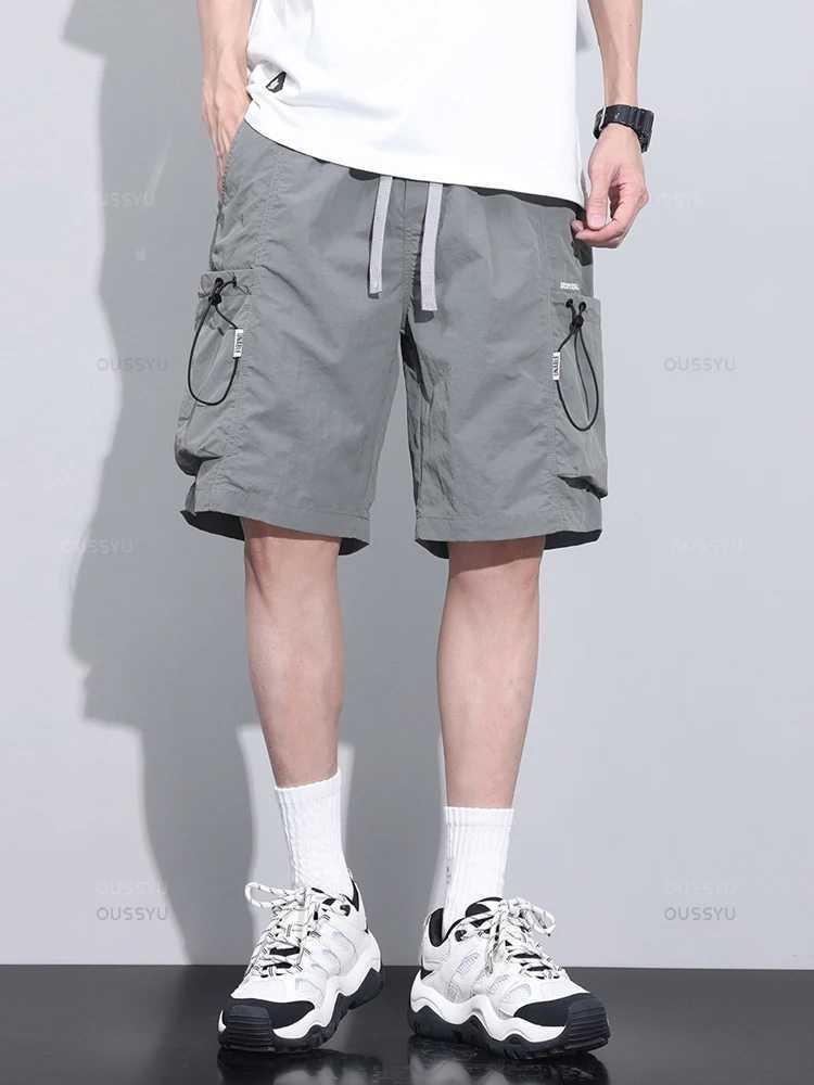 2024 New Summer Thin Shorts Pants Men Cargo Work Side Pockets Baggy Joggers Bermuda Knee Beach Short Pant Male Plus Size M-4XLX240921