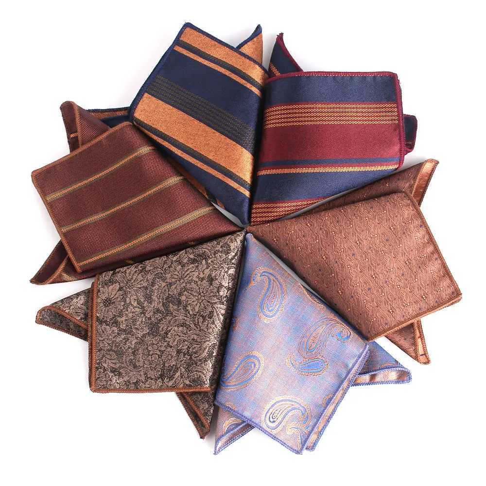 New Jacquard Pocket Square For Men Women Floral Chest Towel Gentlemen Hankies Mens Suit Handkerchief Striped Pocket Towel GiftsX240921
