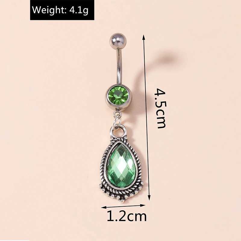 Fashion Crystal Water Drop Belly Button Rings Navel Rings Sexy Piercing Body Jewelry for Women Girls Party Holiday Jewelry Gifts Y240921