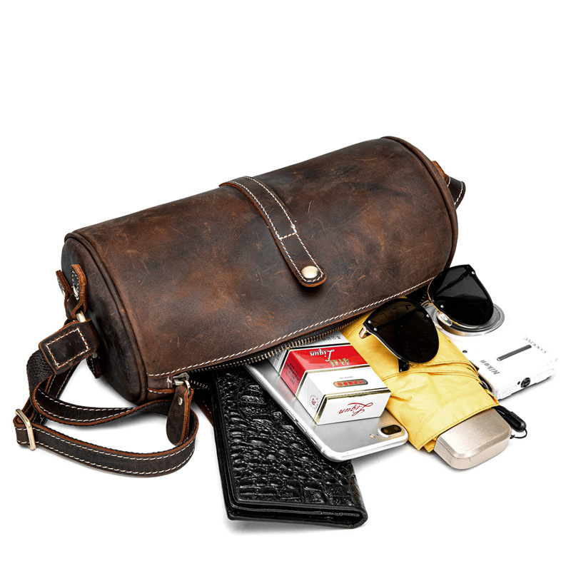 New Men Women Leather Shoulder Bag Real Cowhide Crossbody S Designer Ladies Vintage