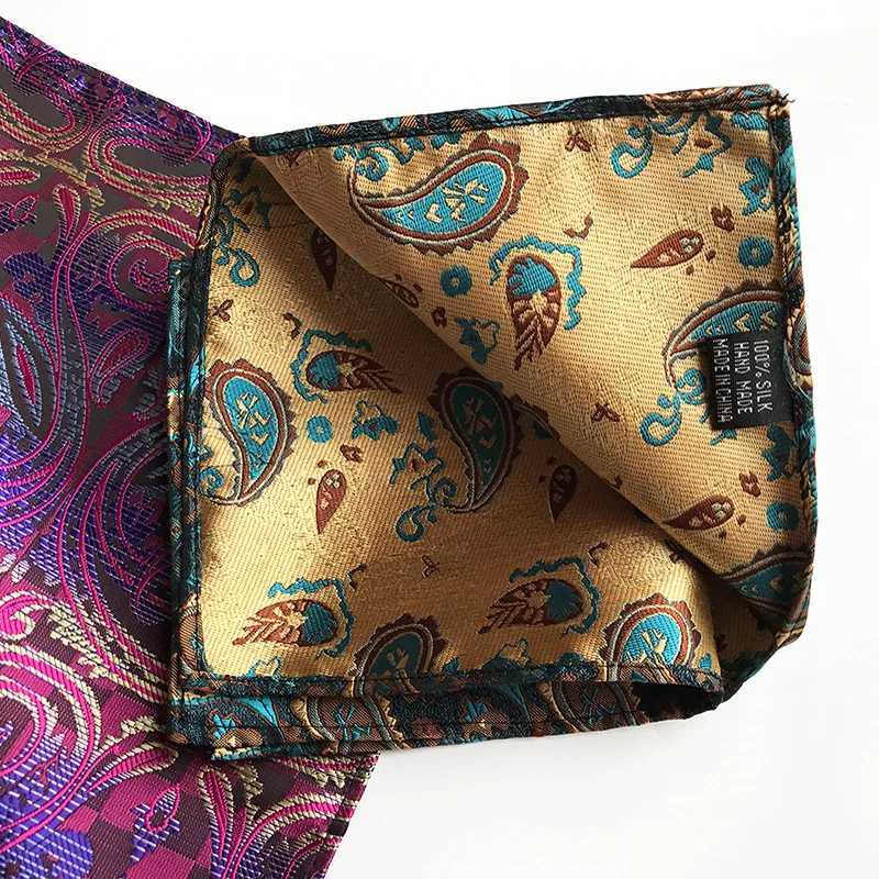 Wholesale and retail mens 100% silk handle luxury geometric flower pocket square mens chest towel wedding party Hanji W241213