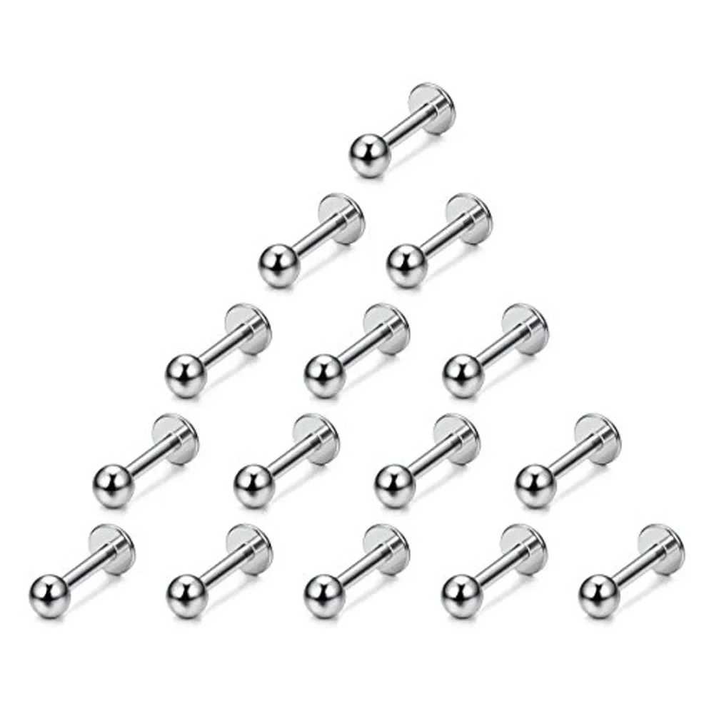 15PC/set Stainless Steel Lip Rings Labret Nose Studs Piercing Labret Monroe Nose Studs Ear Tragus Helix Earring 6/8/10mm Y240921