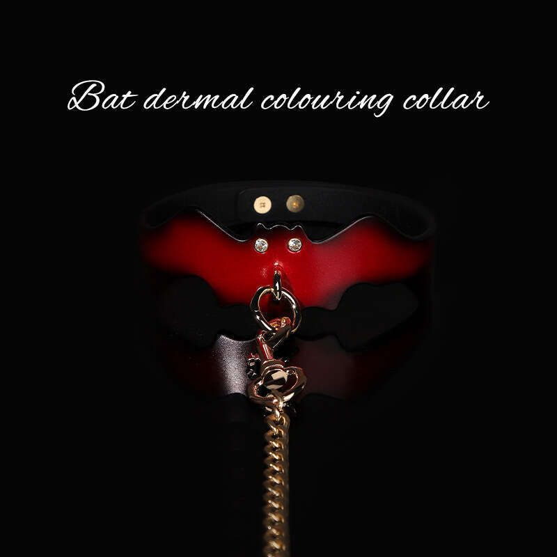 SM Sex Prop Bat Binding Neck Set Female Dog Training Genuine Leather Traction Collar Alternative Adult Products Hair Replacement