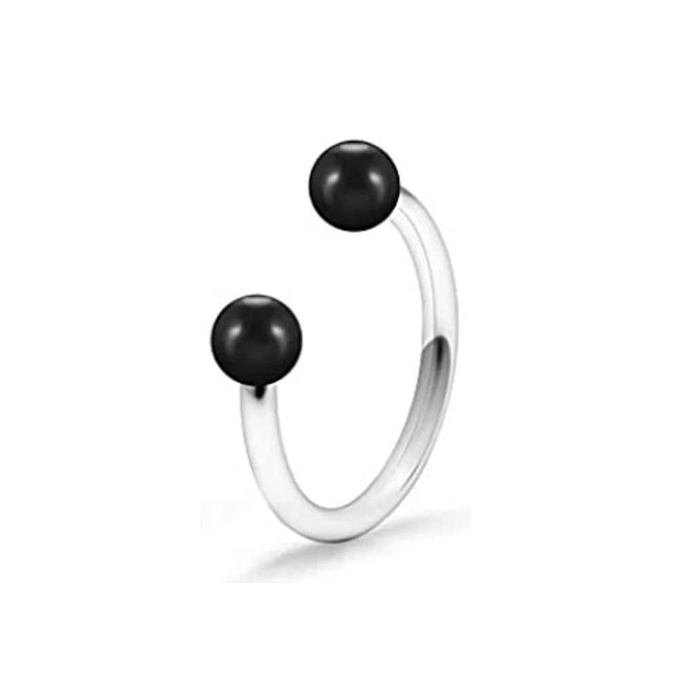 Septum Clear Bioflex Stainless Steel Horseshoe Nose Hoop Rings Eyebrow Lip Earring Tragus Barbells Piercing Retainer 6-12mm Y240921