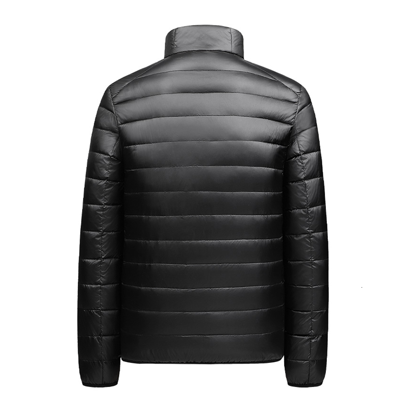 Winter Fashion Hooded Lightweight Slim Coat Autumn Men Casual Stand Collar Solid Packable Down Jacket Male