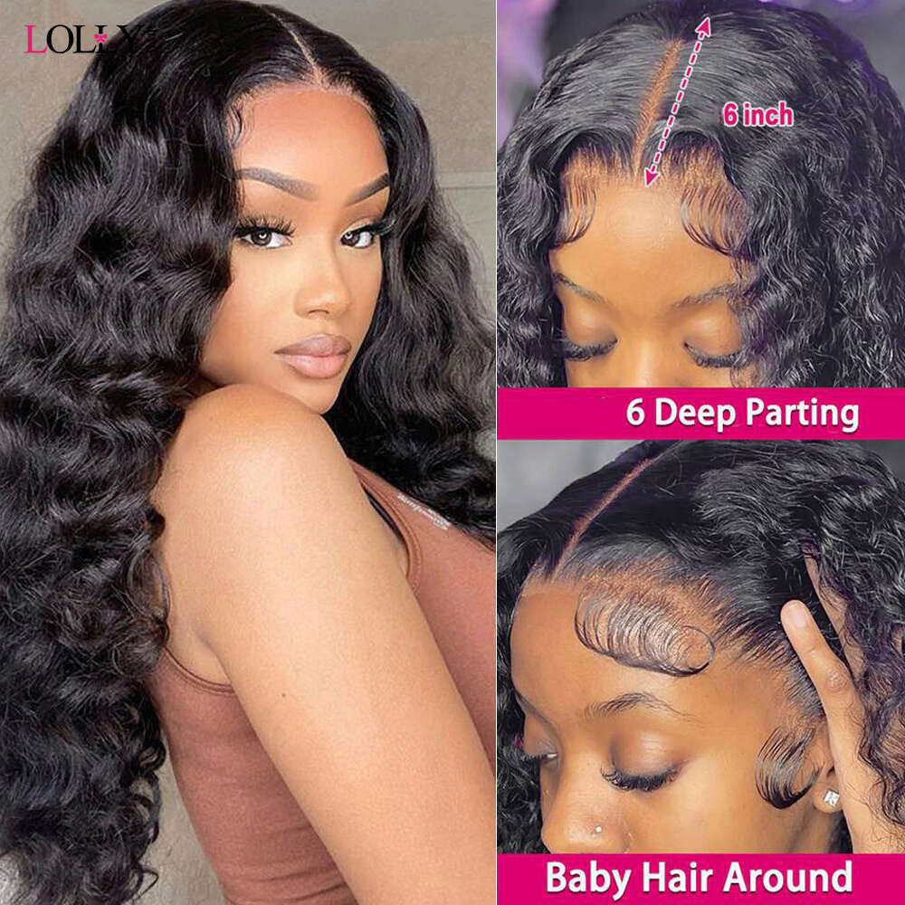 Glueless 30in Loose 13x4 5x5 Lace Front Human Hair Wigs Deep Wave Frontal Wig