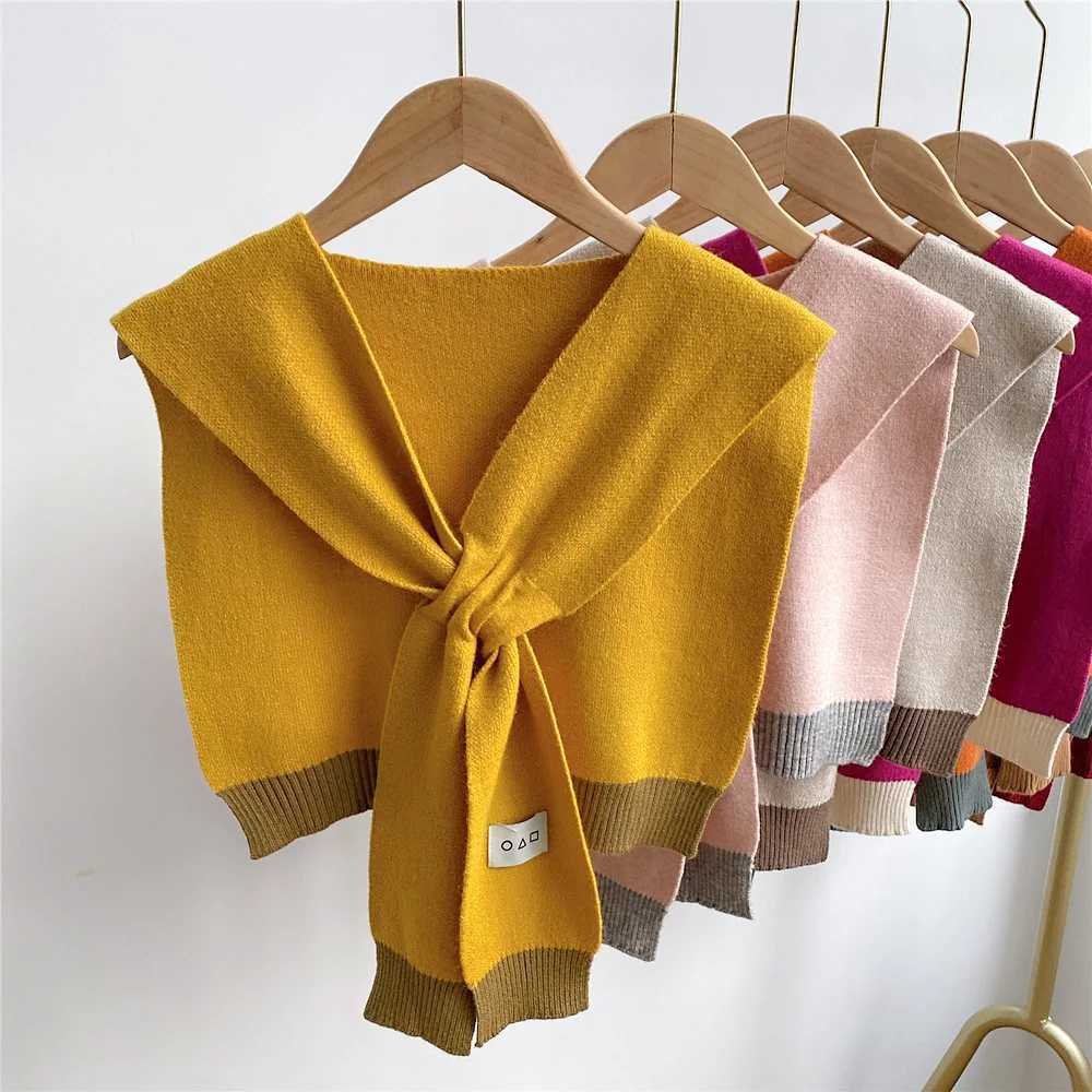Raincoat Korean Air Conditioning Room Knitted Shawl Womens Spring and Autumn Knitted Cross Shawl Fashion Wrap Solid Shawl W240921