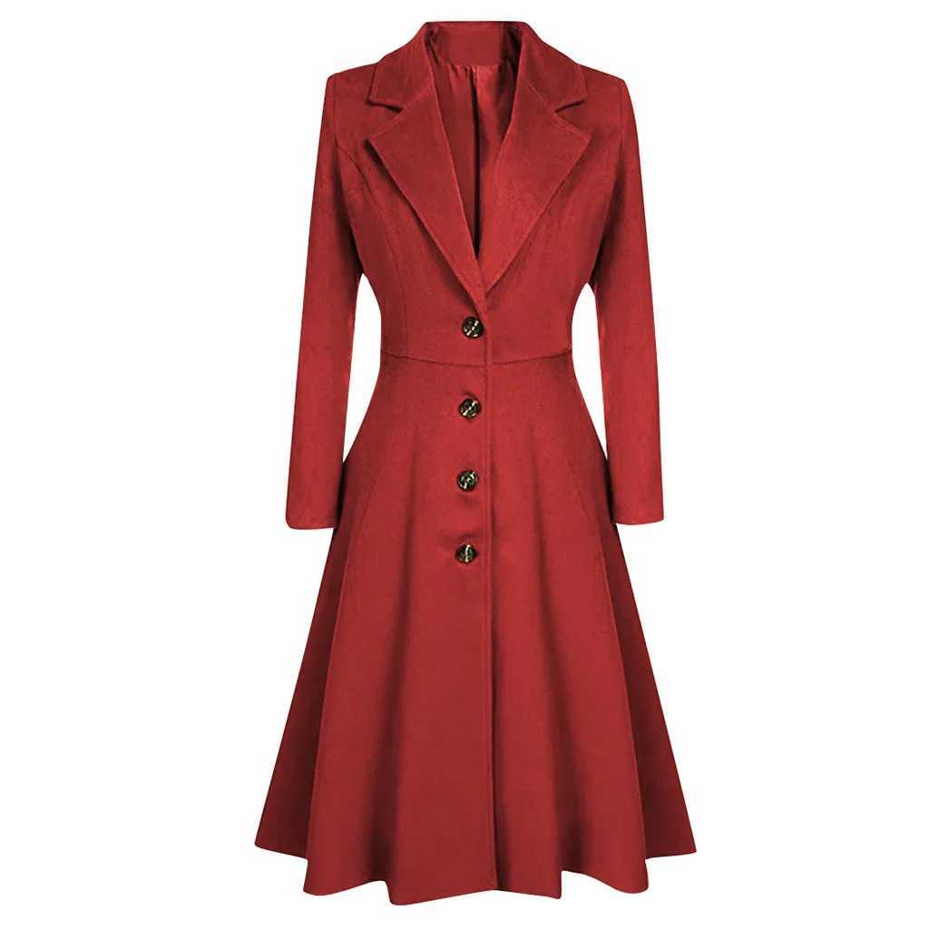 Winter Jackets For Women 2023 Autumn Winter Lapel Button Long Trench Coat Windbreak Overcoat Women Jacket X240921