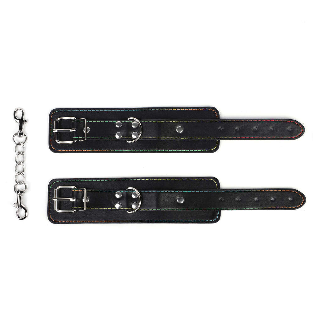 Wild Wolf Sex SM Colored Thread Binding Handcuffs Binding Props Leather Foot cuffs Couple Flirting Training Torture Equipment Hair Agency