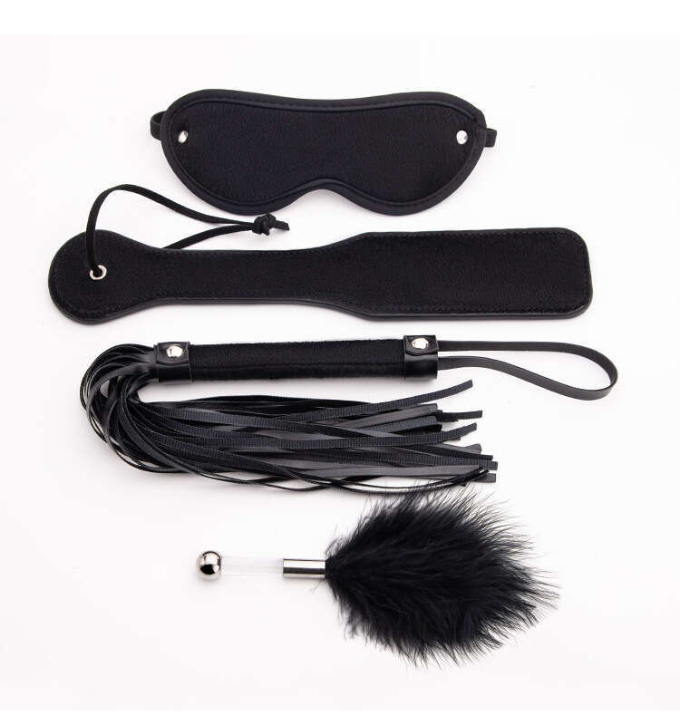Sex toys SM props alternative training four piece set SM teasing feather eye mask punishment training racket whip