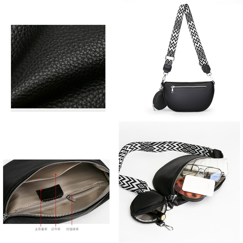 Soft Genuine Fashion Saddle Shoulder Crossbody Bag Women Cow Leather Casual Phone Pouch Ladies Handbag Purse