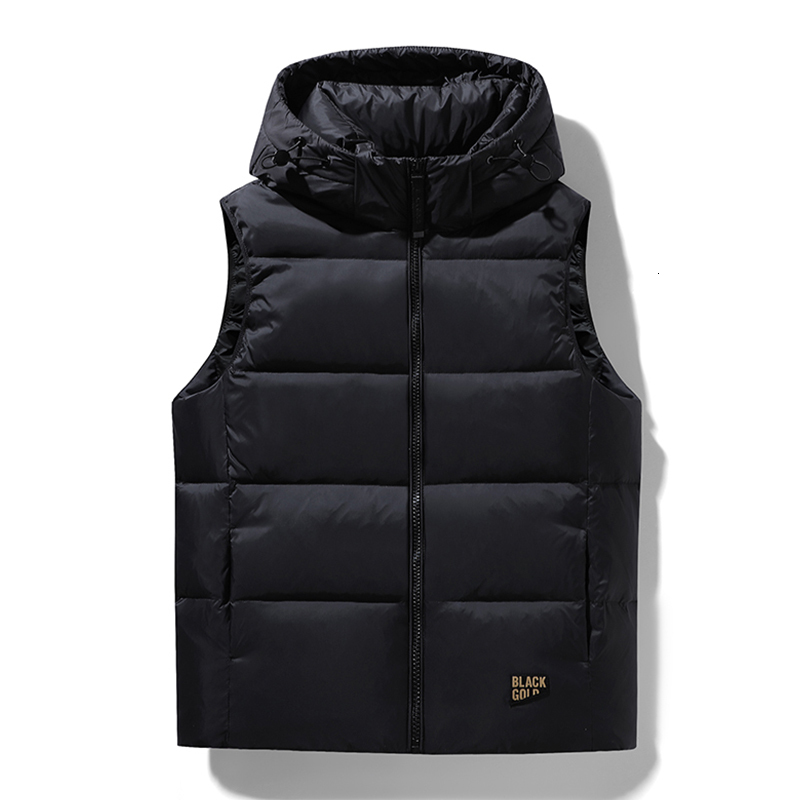 Black Gold Down Vest Winter Men Warm Waterproof Sleeveless Jacket Autumn Casual Windproof Thicken Waistcoat Brand Man