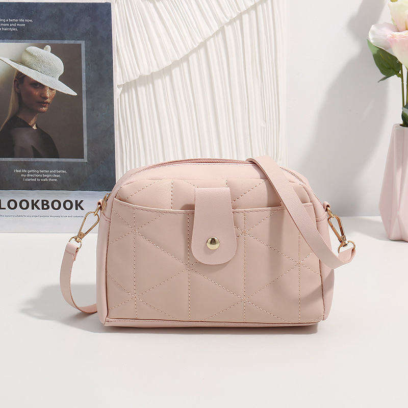 Lingge embroidered camera bag ladies makeup bags fashionable small womens shoulder crossbody bag trendy and versatile phone bags CSD2409215