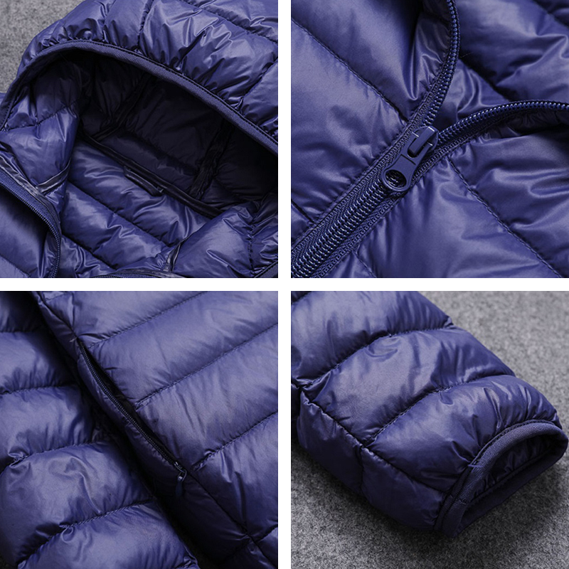 7Xl White Duck Warm Hooded Mens All-Season Ultra Lightweight Packable Big Size Breathable Men Down Jacket
