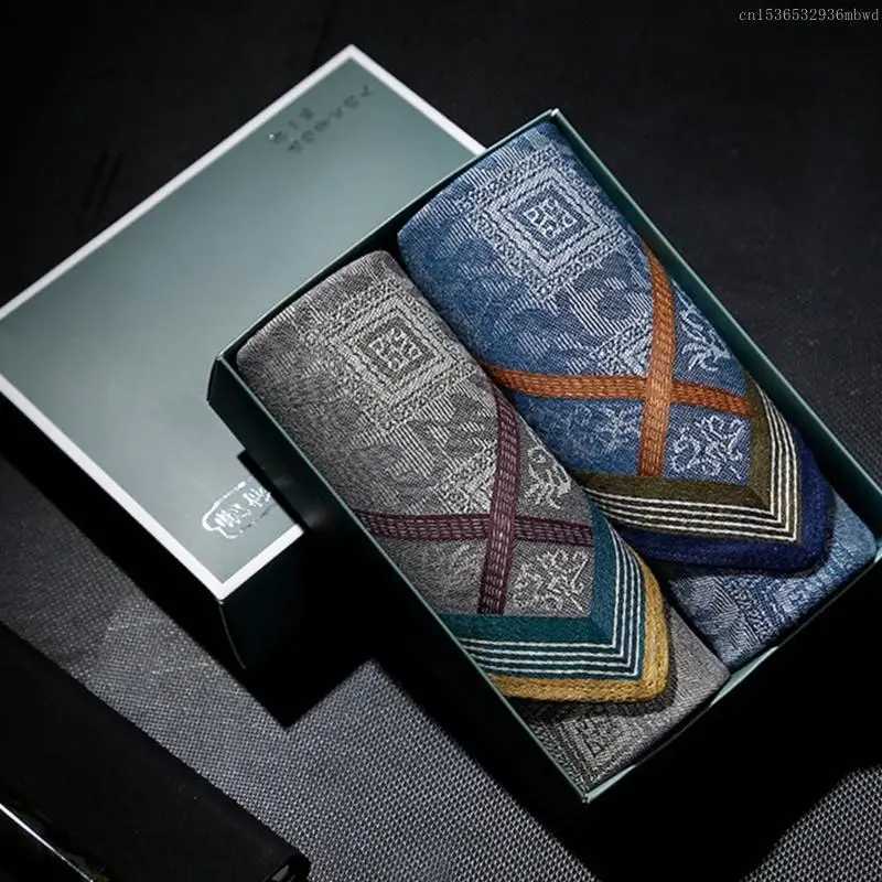 Cotton Handkerchiefs elegant pattern fashionable weaving mens Handkerchiefs are perfect for family and travel sweat absorption F0T4 W240921