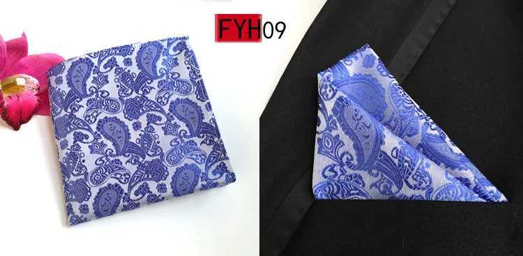 Paisley Textured Handkerchief for Man Party Business Office Wedding Gift Accessories Pink Yellow Pocket Square W240921
