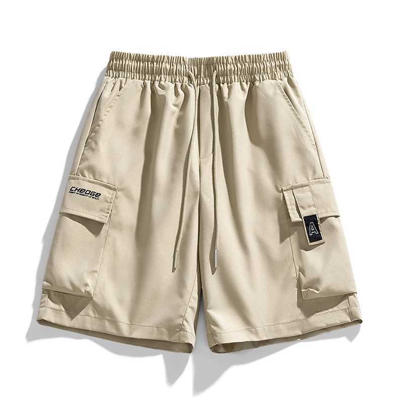 Mens Cargo Shorts with Elastic Waist and Drawstring - Perfect for Cycling Fitness and Outdoor ActivitiesX240921