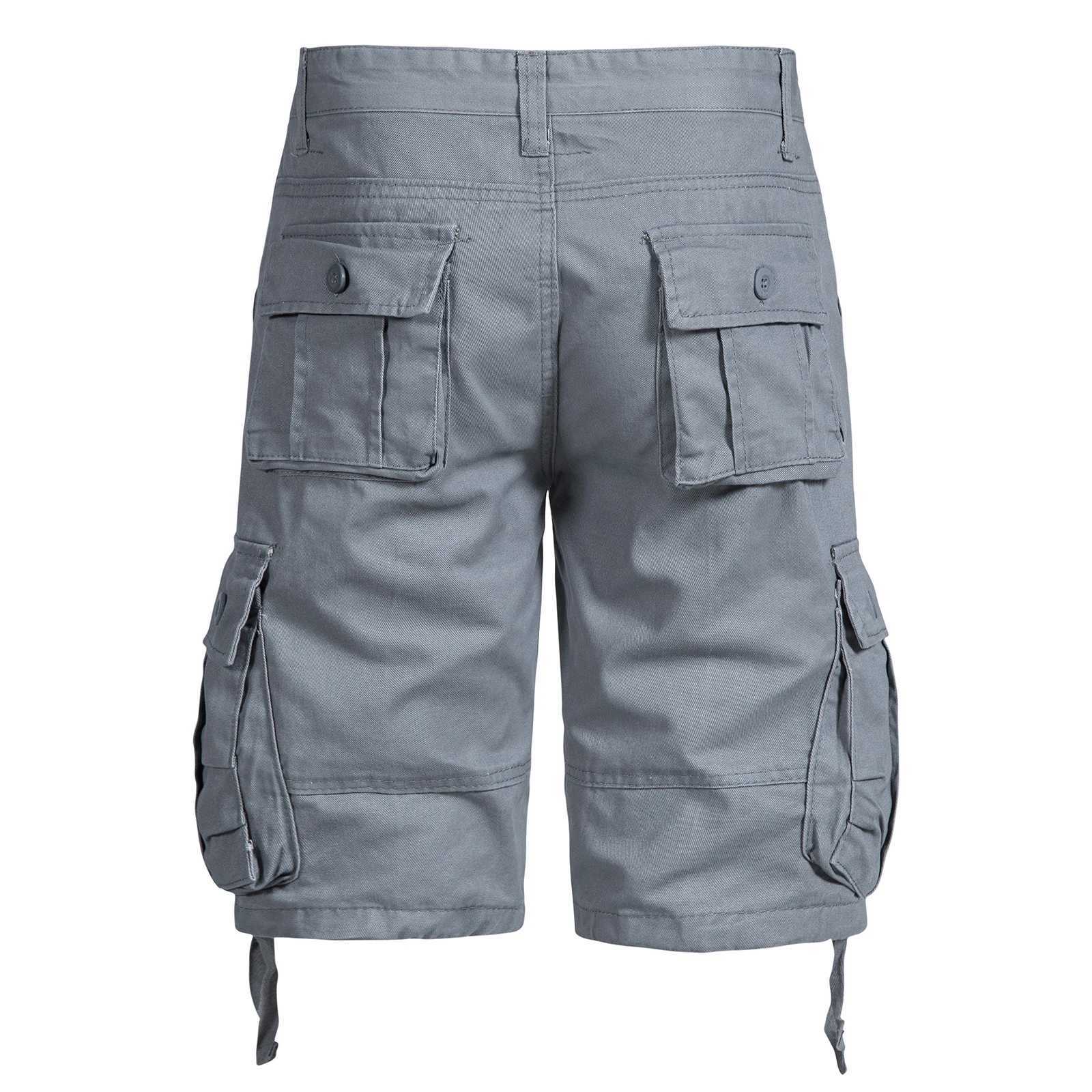 Cotton Cargo Shorts Men Summer Knee Pants Utility Outdoor Hiking Tactical Multi-pocket Breeches Y2K Sports ShortsX240921
