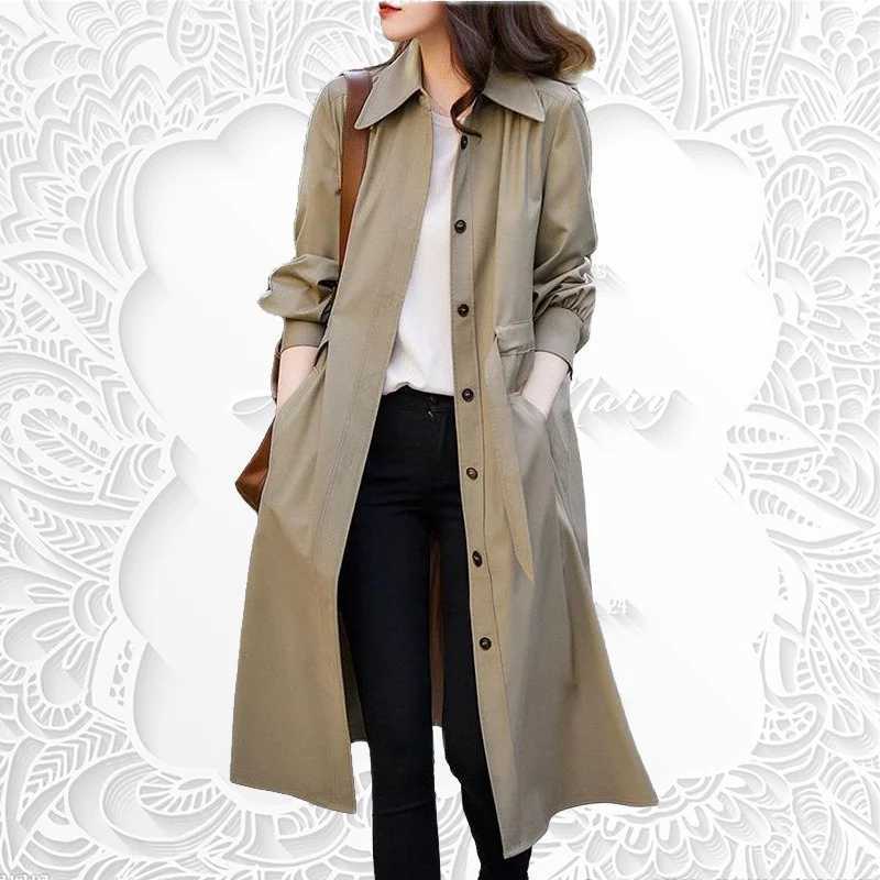 Thin windbreaker Womens 2023 Spring Summer New Korean Style Temperament Coat Medium Length Shirt No Lining CoatX240921
