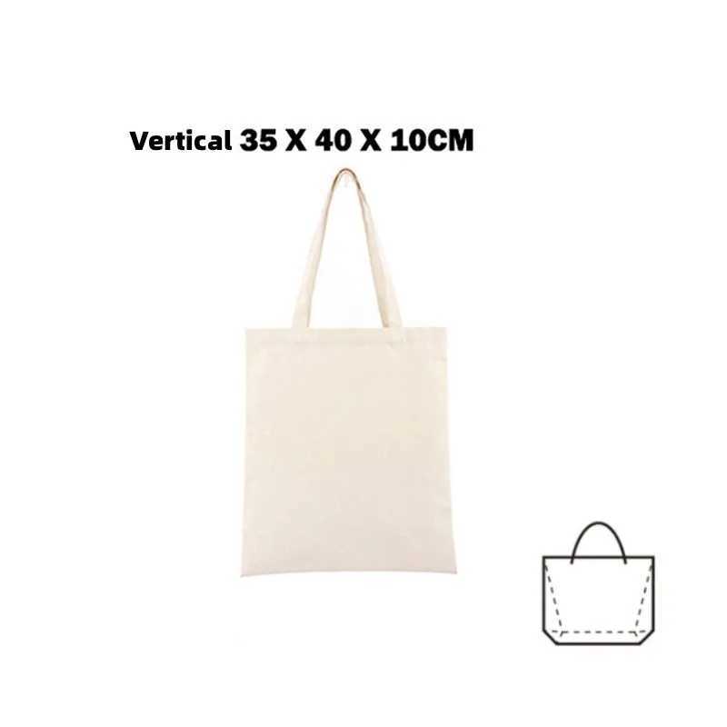Reusable and Foldable Shoulder Bag Environmentally Friendly for Women Made of Large Cotton Fabric Canvas Handbag Used as a Market Shopping Bag Blank Z