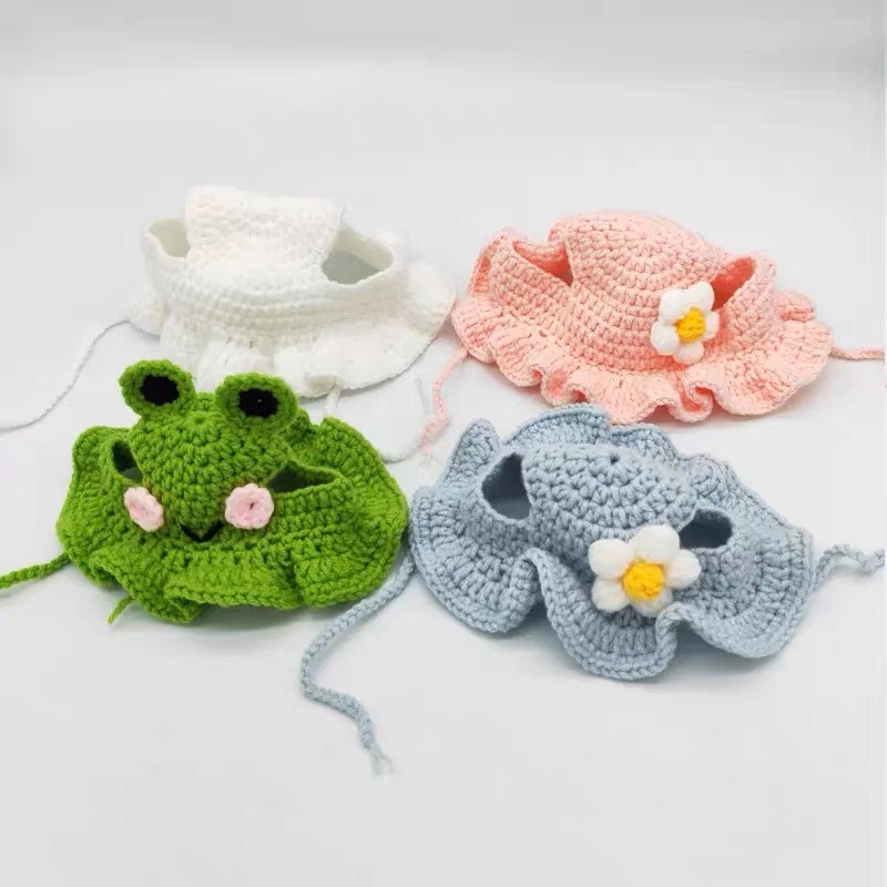 Halloween Cross border cat wool knitted hat small dog hand-crocheted