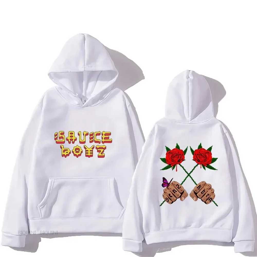 Autumn/Winter Hoodie Sportswear Eladio Carrion Sauce Boyz Monarca Hip Hop Sportswear Mens Hoodie Winter Clothing W240921