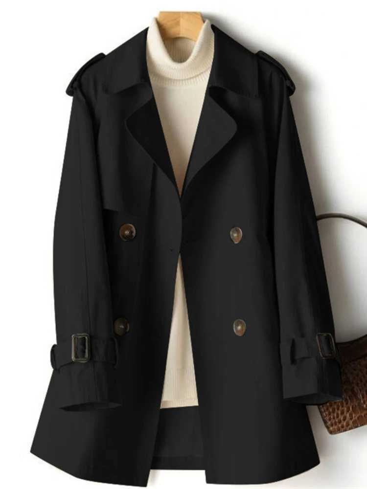Spring Autumn Trench Coat Women 2024 New Korean Double Breasted Mid-Long Woman Trench Coat Overcoat Windbreaker Female OuterwearX240921