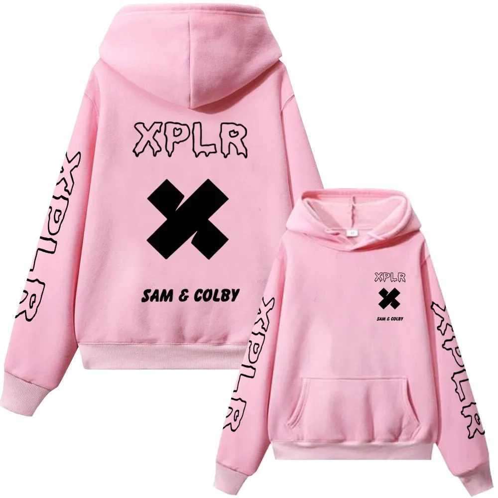 Xplr Hoodies Sam and Colby Chainlink Merch Heart Printed Sportswear Mens and Womens Long Sleeve Zipper W240921