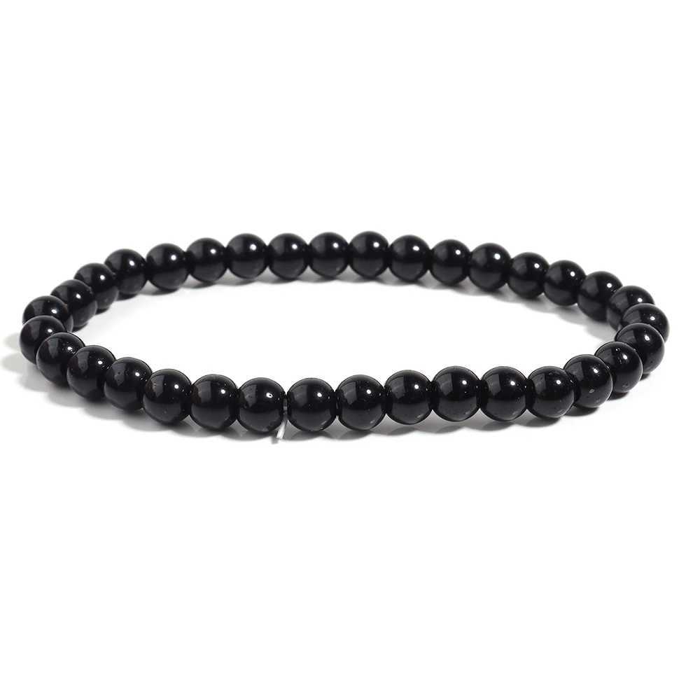 OAIITE Black Onyx Bracelet Men Natural Stone Bead Shiny Black Bracelet Women Yoga Meditation Handmade Jewelry wholesaleX240921