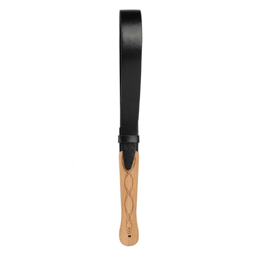 Adult products SM props cross-border hot selling high-end wooden handle PU fun racket creative willow leaf strip fun leather racket