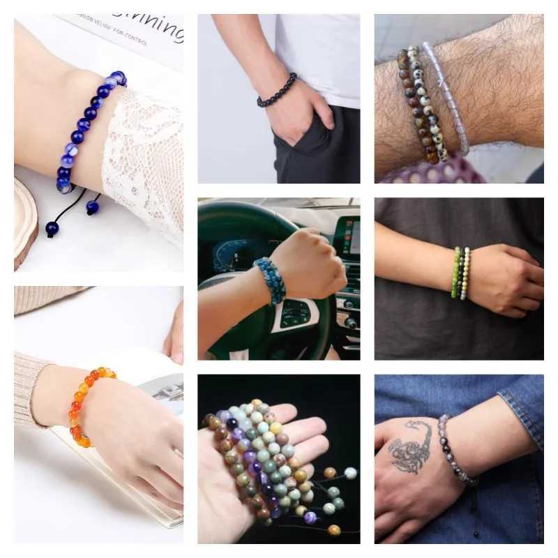 Vintage Natural Stone Bracelet Men Chakras Beads Adjustable Bracelets Wealthy Love Gift For Women Handmade Yoga Pulsera JewelryX240921