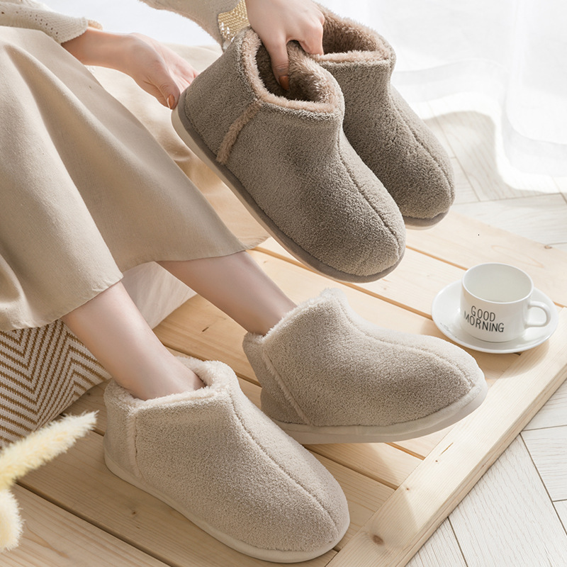 2024 Warm Plush Winter Women Men Indoor Slippers Anti-slip Soft Fur Lovers Home or Cotton Slipper Female House Shoes loafers womens ugggly boots